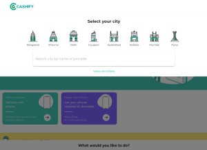 How cashify.in looks like on a tablet such as an iPad.