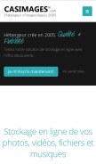 How casimages.com looks like on a mobile device such as an iPhone.