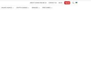How casinoonlineca.ca looks like on a tablet such as an iPad.