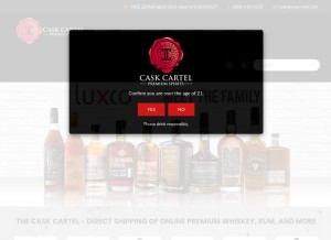 How caskcartel.com looks like on a tablet such as an iPad.