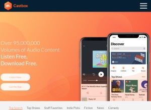 How castbox.fm looks like on a tablet such as an iPad.