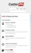 How caster.fm looks like on a mobile device such as an iPhone.