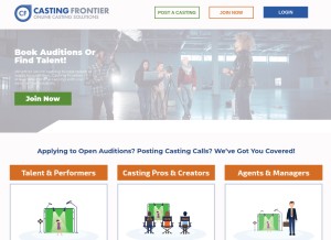 How castingfrontier.com looks like on a tablet such as an iPad.