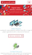 How castlabs.com looks like on a mobile device such as an iPhone.