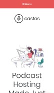 How castos.com looks like on a mobile device such as an iPhone.