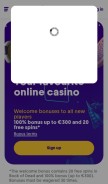 How casumo.com looks like on a mobile device such as an iPhone.
