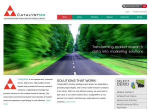 How catalystmr.com looks like on a tablet such as an iPad.