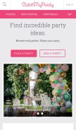 How catchmyparty.com looks like on a mobile device such as an iPhone.