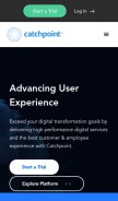 How catchpoint.com looks like on a mobile device such as an iPhone.