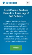 How catchthemes.com looks like on a mobile device such as an iPhone.