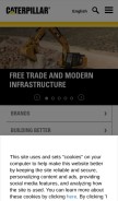 How caterpillar.com looks like on a mobile device such as an iPhone.