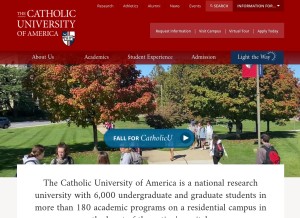 How catholic.edu looks like on a tablet such as an iPad.
