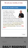 How catholic.org looks like on a mobile device such as an iPhone.