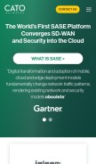 How catonetworks.com looks like on a mobile device such as an iPhone.