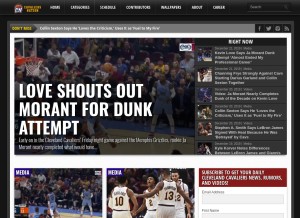 How cavaliersnation.com looks like on a tablet such as an iPad.