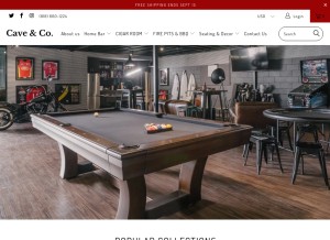 How caveandco.com looks like on a tablet such as an iPad.