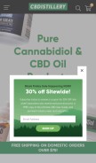 How cbdistillery.com looks like on a mobile device such as an iPhone.