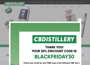 How cbdistillery.com looks like on a tablet such as an iPad.