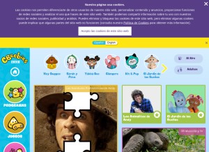 How cbeebies.com looks like on a tablet such as an iPad.