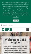 How cbre.be looks like on a mobile device such as an iPhone.