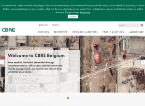 How cbre.be looks like on a tablet such as an iPad.