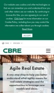 How cbre.cl looks like on a mobile device such as an iPhone.
