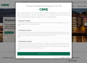 How cbre.ie looks like on a tablet such as an iPad.