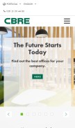 How cbre.pt looks like on a mobile device such as an iPhone.