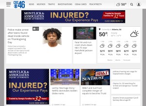 How cbs46.com looks like on a tablet such as an iPad.