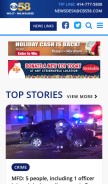 How cbs58.com looks like on a mobile device such as an iPhone.
