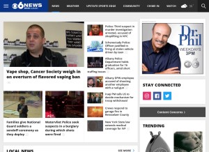 How cbs6albany.com looks like on a tablet such as an iPad.