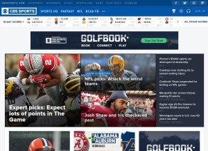How cbssports.com looks like on a tablet such as an iPad.