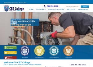 How cbt.edu looks like on a tablet such as an iPad.