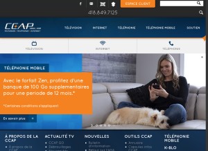 How ccapcable.com looks like on a tablet such as an iPad.