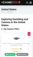 How ccasino.com looks like on a mobile device such as an iPhone.