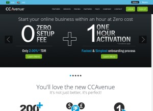 How ccavenue.com looks like on a tablet such as an iPad.