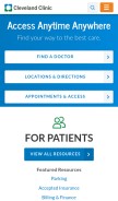 How ccf.org looks like on a mobile device such as an iPhone.