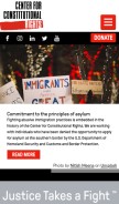 How ccrjustice.org looks like on a mobile device such as an iPhone.