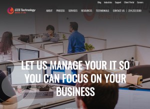 How ccs.co looks like on a tablet such as an iPad.