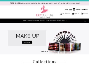 How ccscouturecollections.com looks like on a tablet such as an iPad.