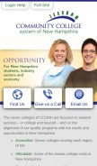 How ccsnh.edu looks like on a mobile device such as an iPhone.