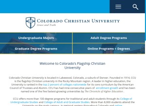 How ccu.edu looks like on a tablet such as an iPad.