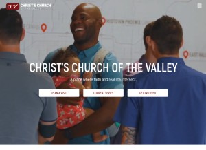 How ccv.church looks like on a tablet such as an iPad.