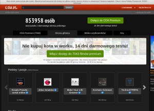 How cda.pl looks like on a tablet such as an iPad.