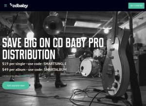 How cdbaby.com looks like on a tablet such as an iPad.