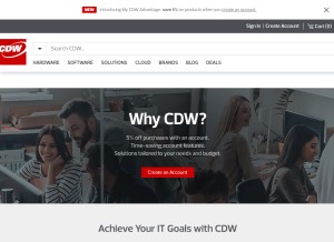 How cdw.com looks like on a tablet such as an iPad.