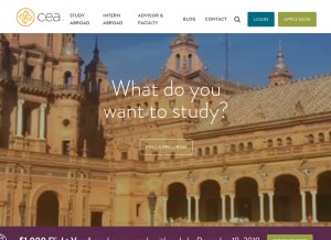 How ceastudyabroad.com looks like on a tablet such as an iPad.
