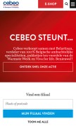 How cebeo.be looks like on a mobile device such as an iPhone.