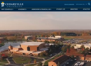 How cedarville.edu looks like on a tablet such as an iPad.