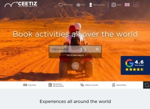How ceetiz.com looks like on a tablet such as an iPad.